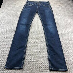 Silver Jeans Berkley Women Size W29 / L37 Navy Blue Straight Leg Stretchy